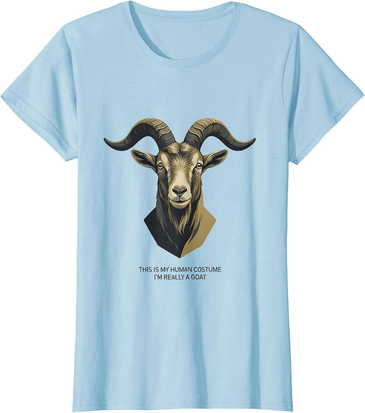 Women's This Is My Human Costume, I'm Really A Goat Halloween T-Shirt - Baby Blue