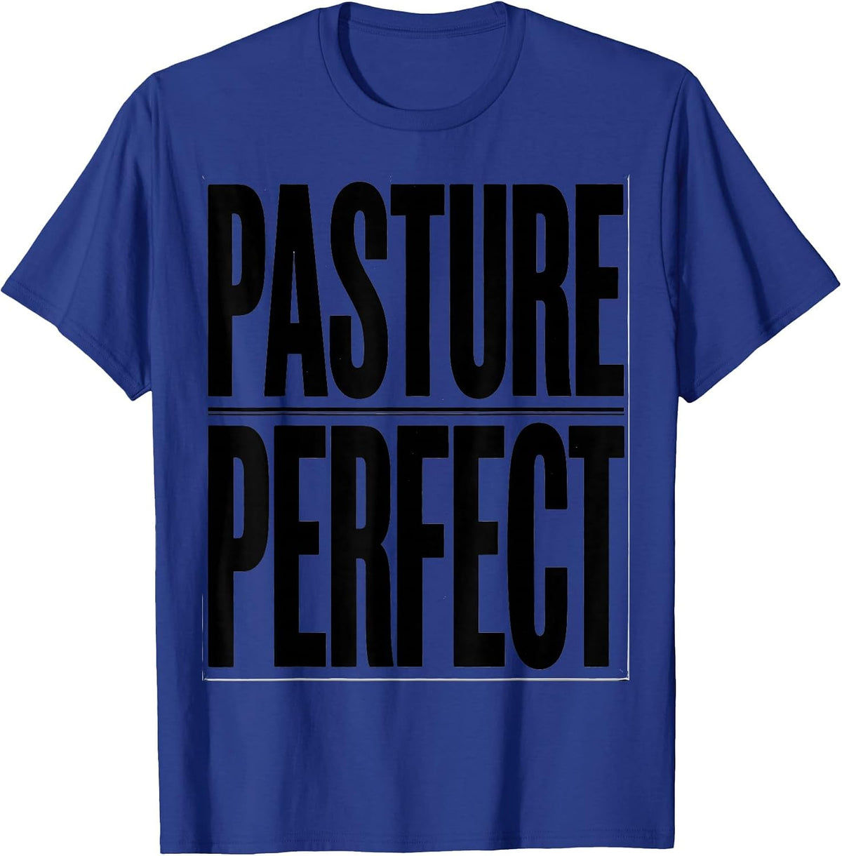 Pasture Perfect Cow Lover Graphic Design T-Shirt - Royal Blue