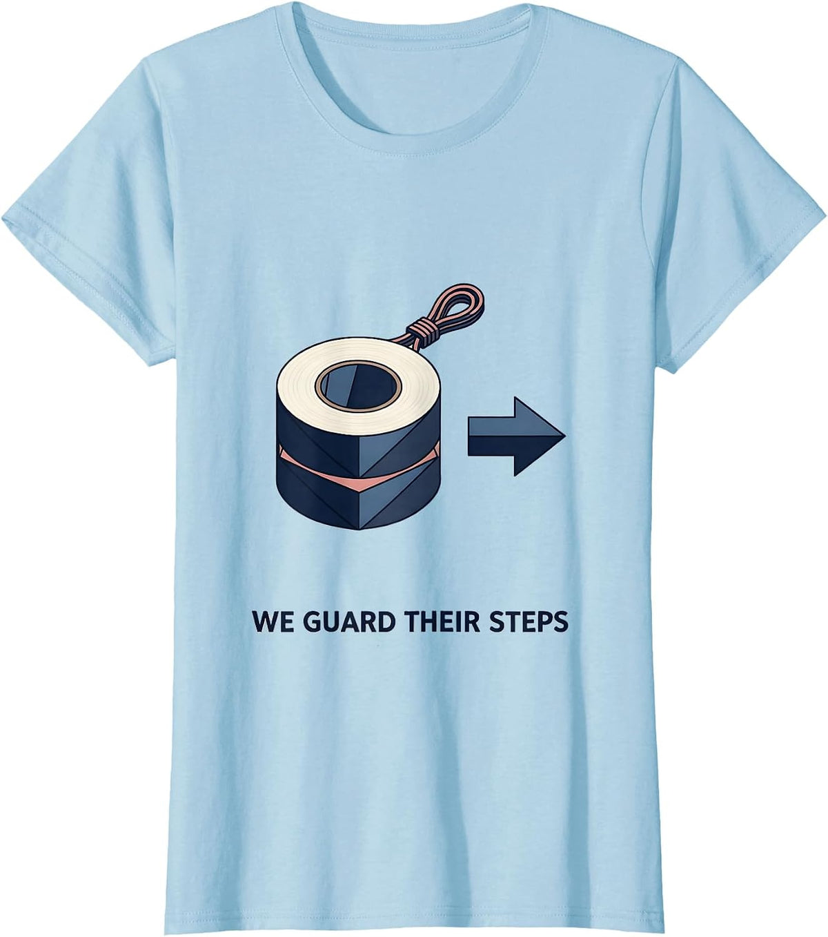 We Guard Their Steps Retro Isometric Wellness Squad Health T-Shirt - Baby Blue