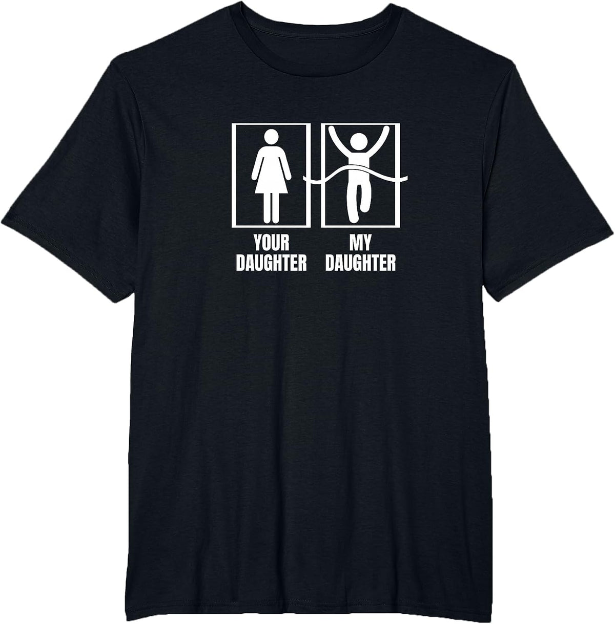 Running Your Daughter My Daughter Proud Dad Mom Marathon T-Shirt - Black