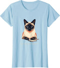 Women's My Siamese Keeps Me Happy Funny Cat Lover Gift T-Shirt - Baby Blue