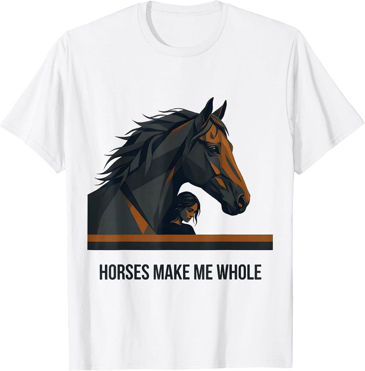 Men's Horses Make Me Whole Minimalist Horse Lover Girl Humor T-Shirt - White