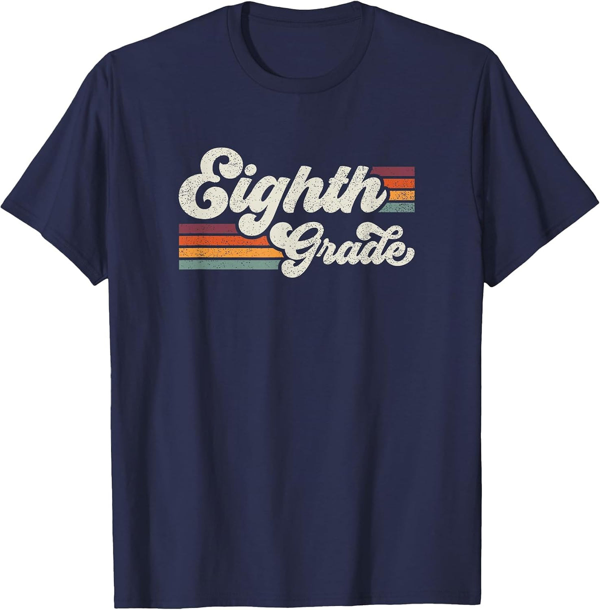 Retro Eighth Grade Teacher Back to School T-Shirt - Navy Blue
