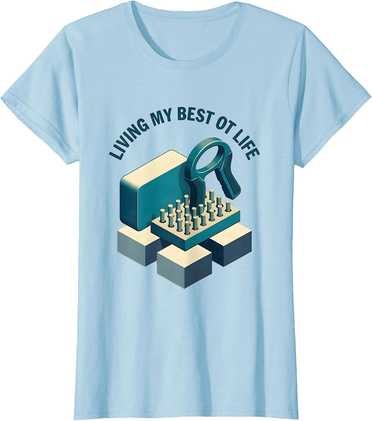 Women's Living My Best OT Life Occupational Therapy Design T-Shirt - Baby Blue