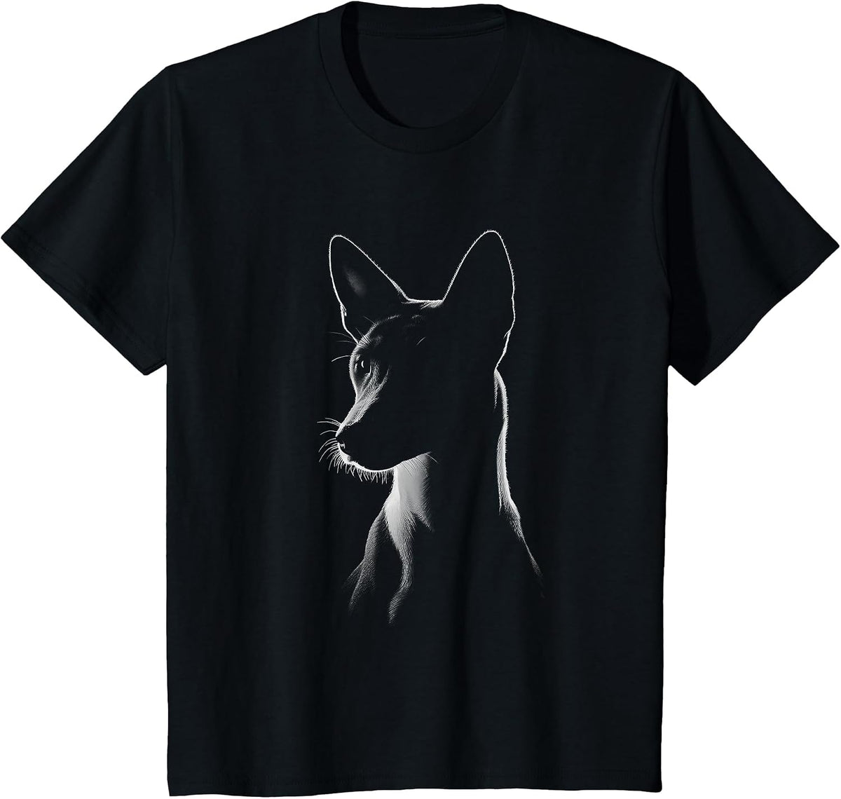 Basenji Dog Face Art Design T-Shirt - Black