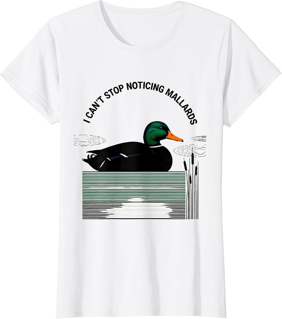 Women's I Can't Stop Noticing Mallards Swiss International Hunting T-Shirt - White