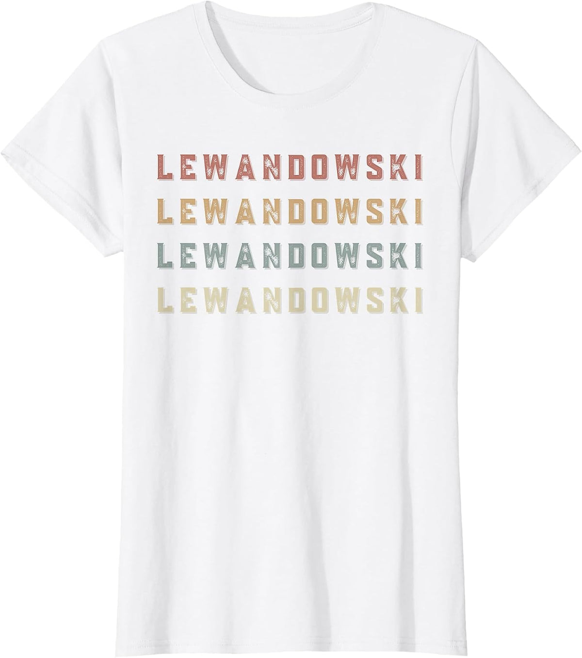 Vintage Lewandowski Name Funny Love Heart Lewandowski Grunge T-Shirt - White