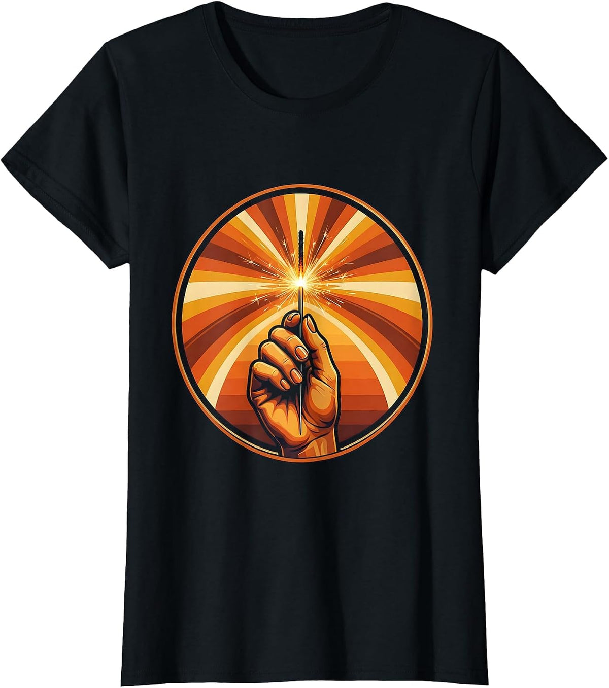 Girls Weekend Sparkler Night Celebration Graphic T-Shirt - Black