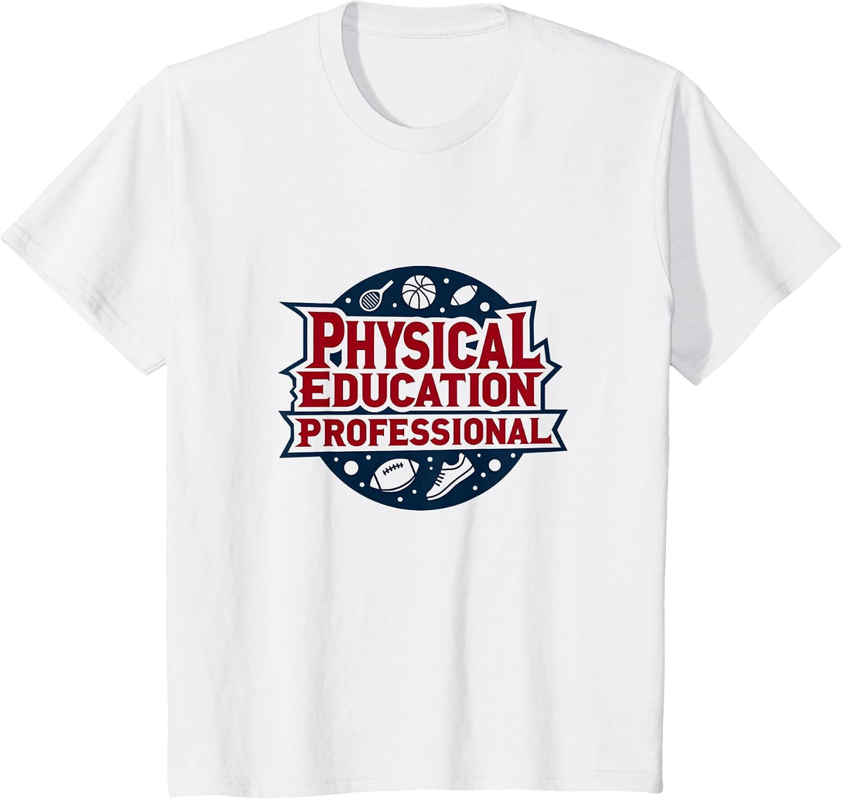 Physical Education Professional: Sports Icon Emblem T-Shirt - White