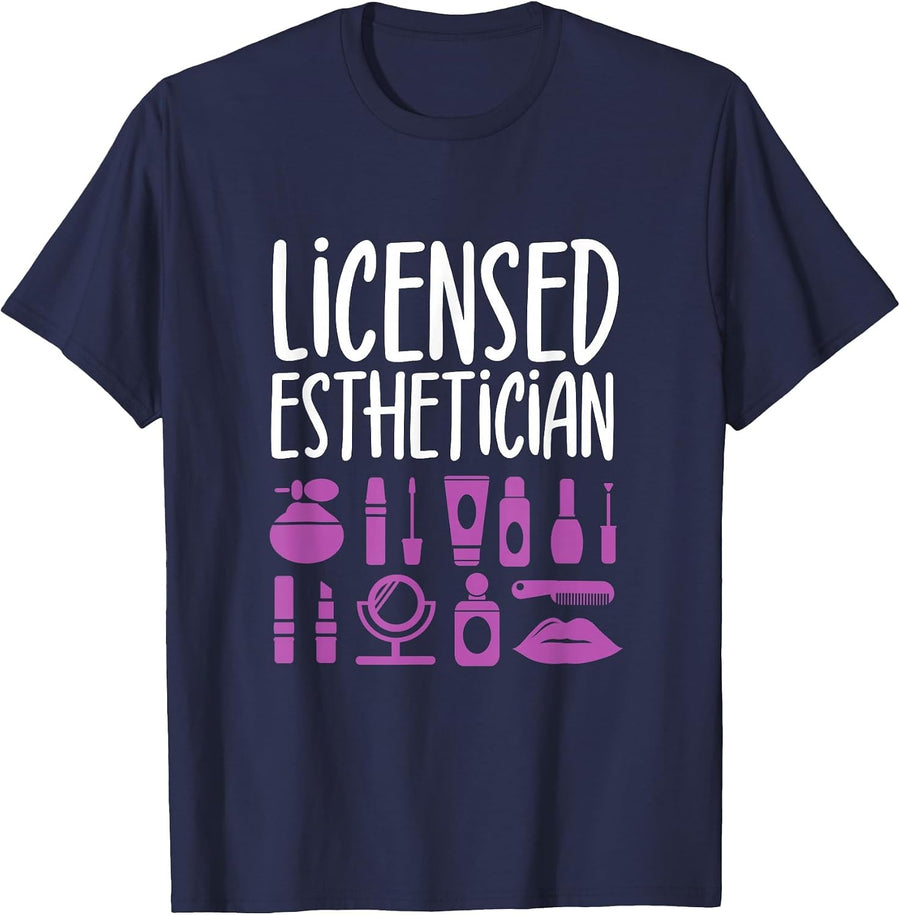 Licensed Beautician Profession Beautician Cosmetics Women T-Shirt - Navy Blue
