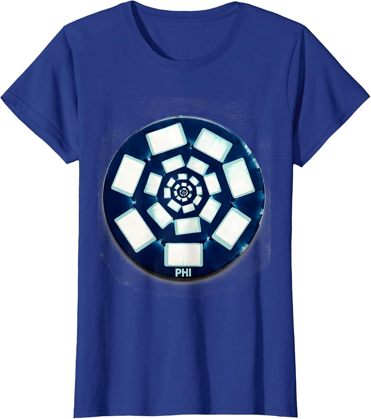 Women's Phi Sacred Geometry Fibonacci Spiral Golden Ratio Math T-Shirt - Royal Blue