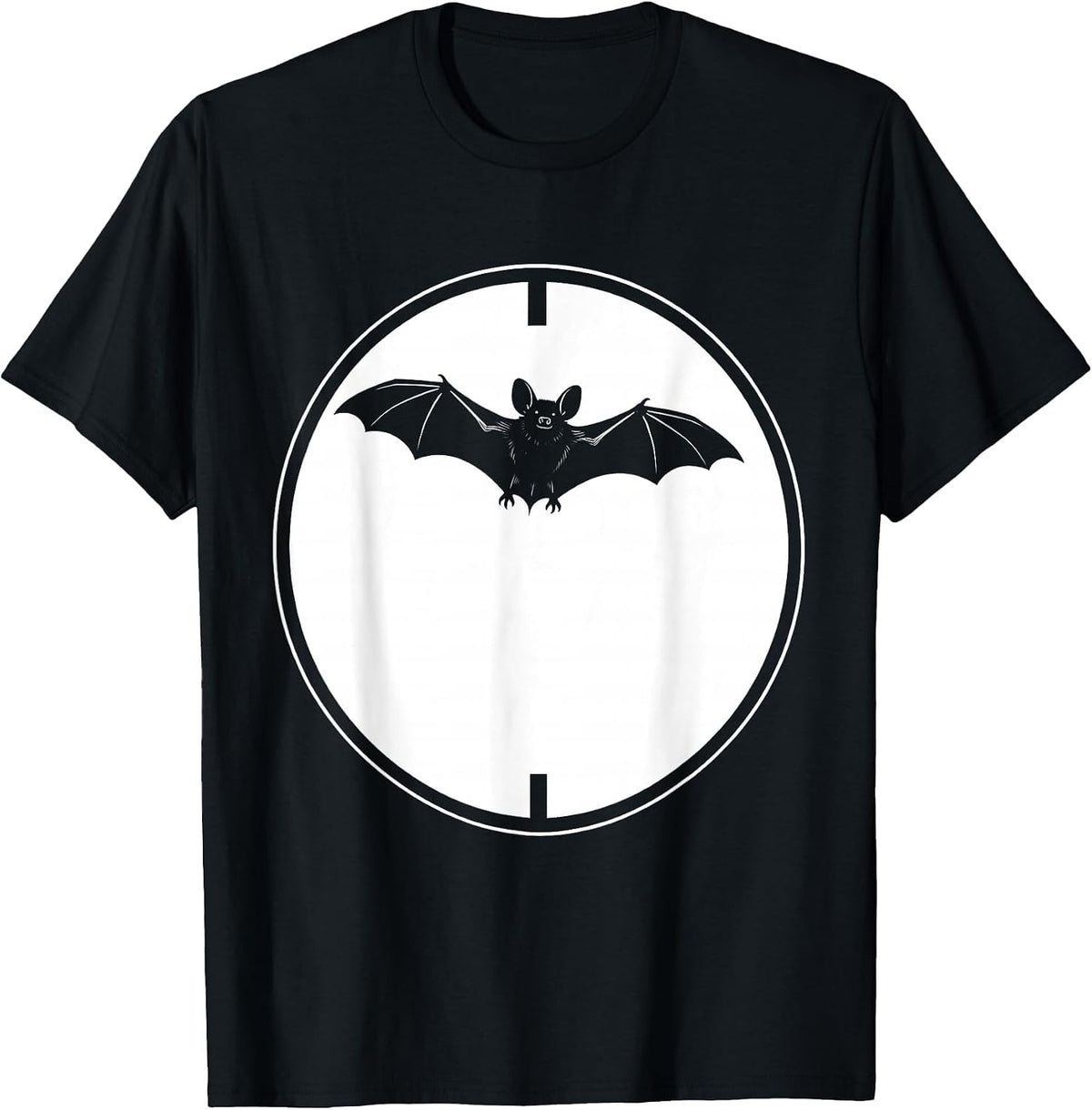 Men's Bat Silhouette Gothic Bat Lover Wildlife Conservation T-Shirt - Black