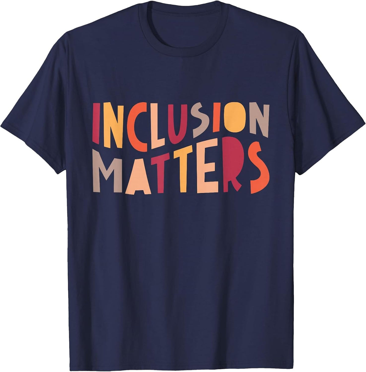 Vintage Inclusion Matters Positive Diversity Kindness Matter T-Shirt - Navy Blue