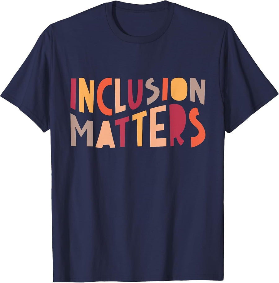 Vintage Inclusion Matters Positive Diversity Kindness Matter T-Shirt - Navy Blue