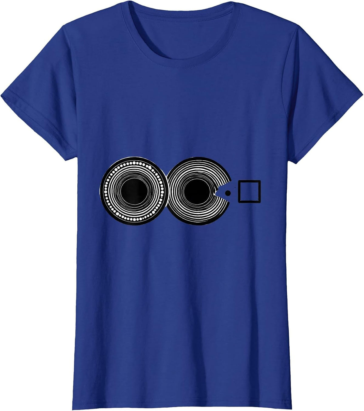 Women's Atomic Orbitals Silhouettes Nerdy Science Humor T-Shirt - Royal Blue