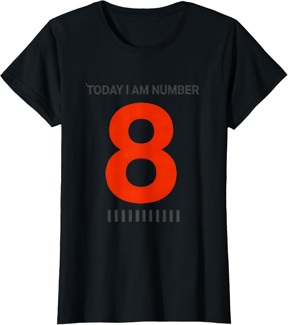 Today I Am Number 8 Minimalist 100th Day Of School Kids T-Shirt - Black