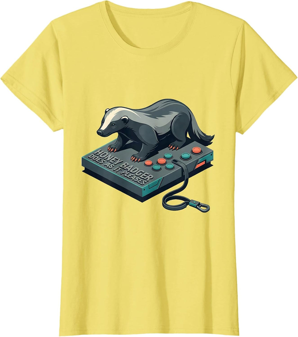 Women's Honey Badger Does As It Pleases Funny Wildlife Lover Humor T-Shirt - Lemon Yellow