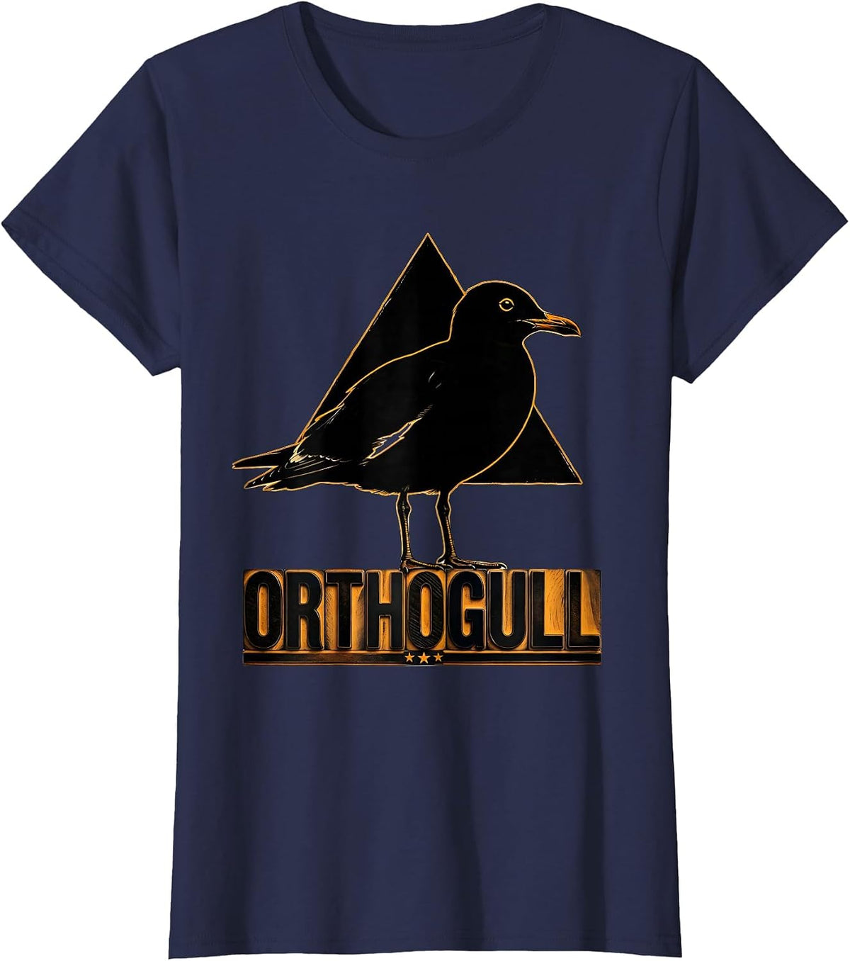 Women's Orthogull Triangle Bird Geometry Pun Funny Math Teacher T-Shirt - Navy Blue
