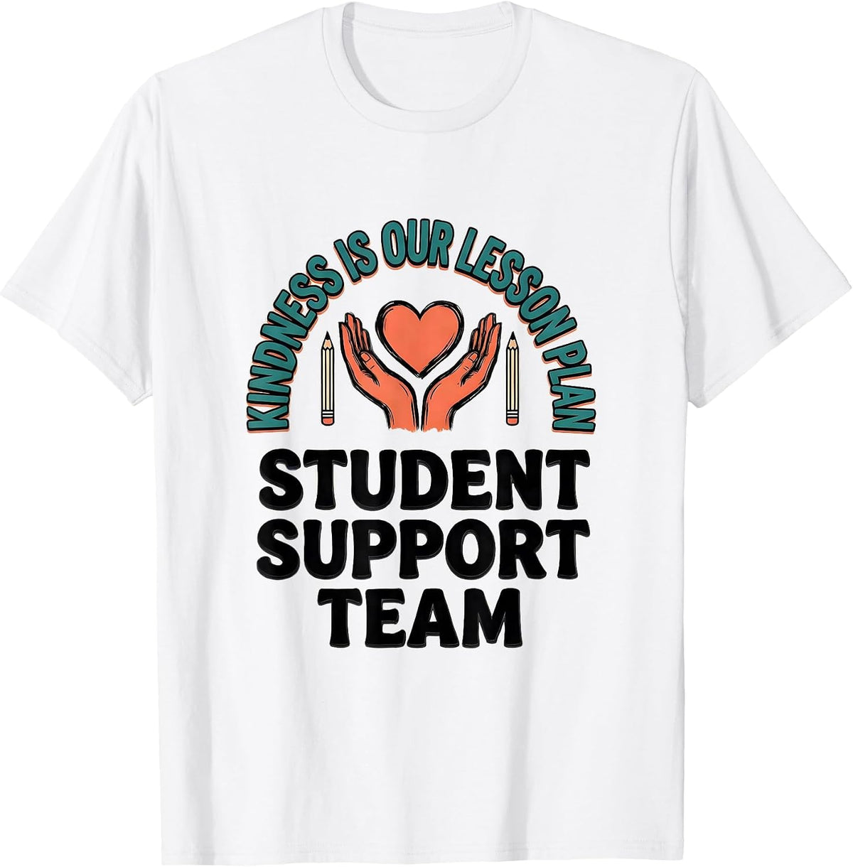 Men's Kindness Is Our Lesson Plan Student Support Team T-Shirt - White