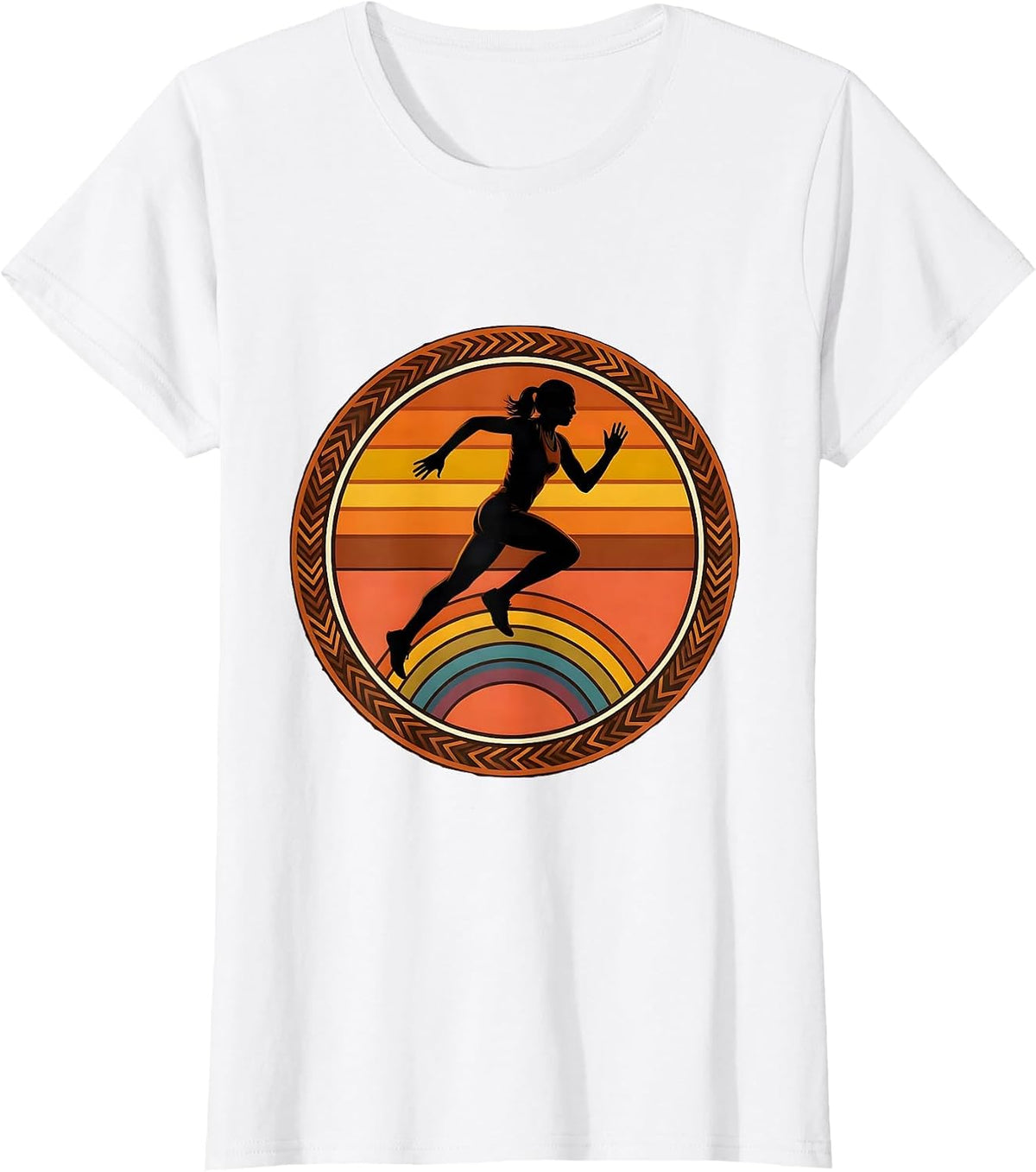 College Track Sprinter Graphic Tee T-Shirt - White