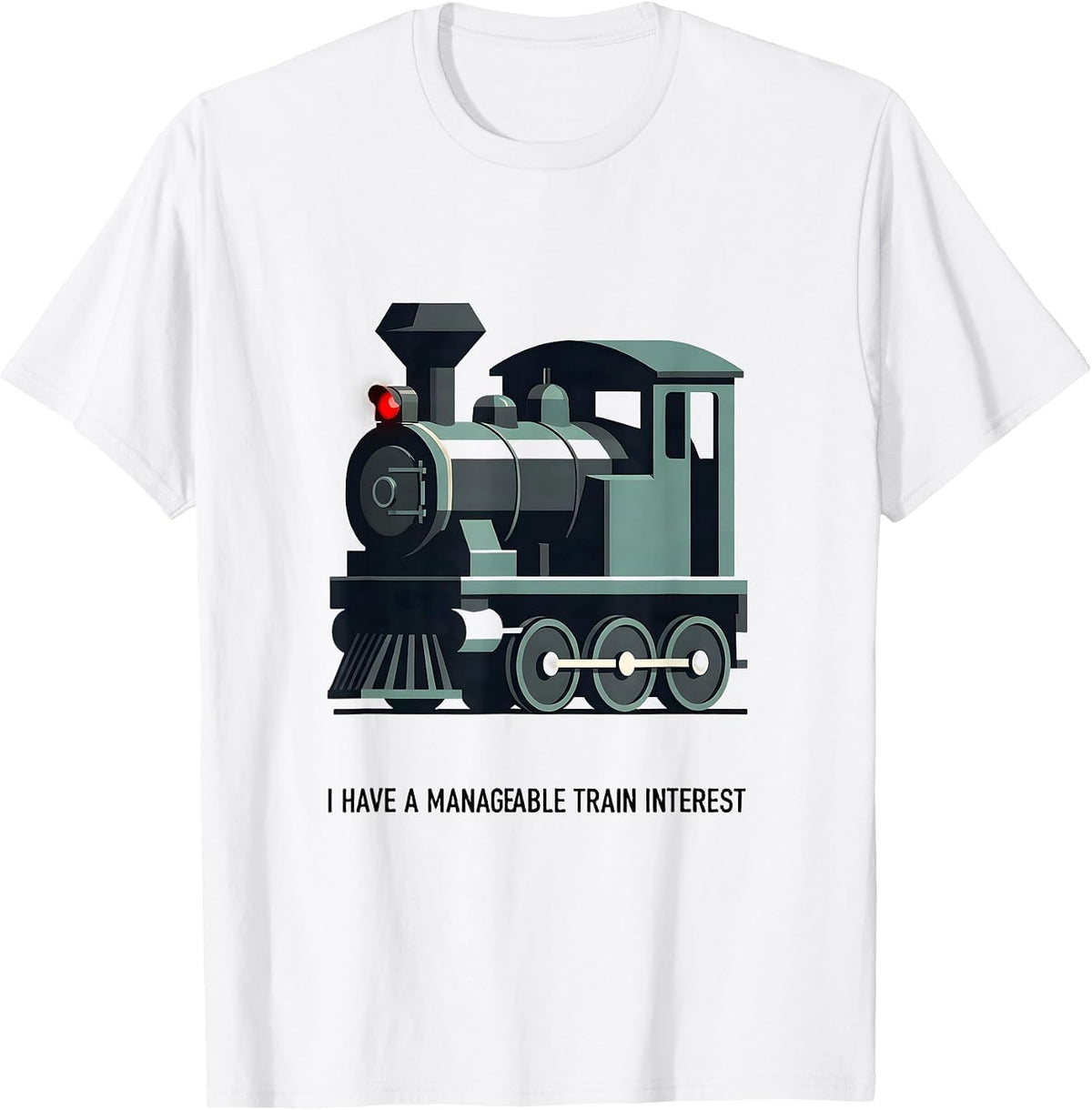 Men's I Have A Manageable Train Interest Funny Train Enthusiast T-Shirt - White
