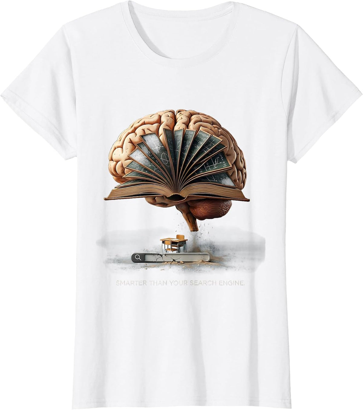 Women's Smarter Than Your Search Engine Teacher Design T-Shirt - White