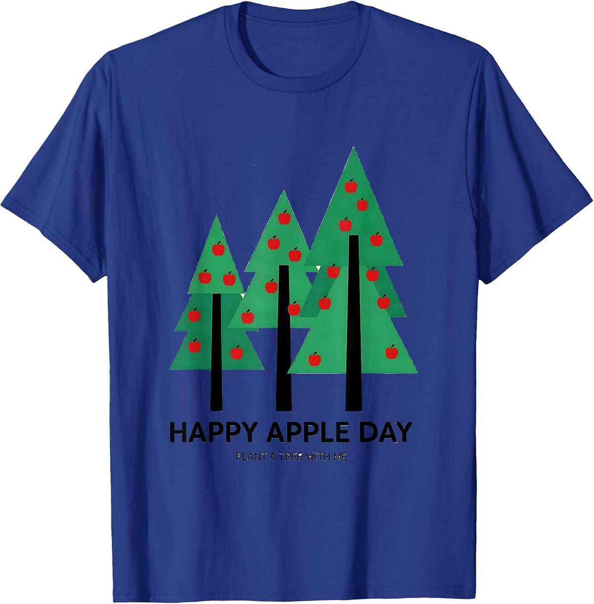 Happy Apple Day Plant A Tree With Me Geometric Johnny T-Shirt - Royal Blue