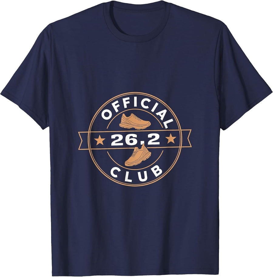 26.2 Club Marathon Achievement Runner Sports ||- T-Shirt - Navy Blue
