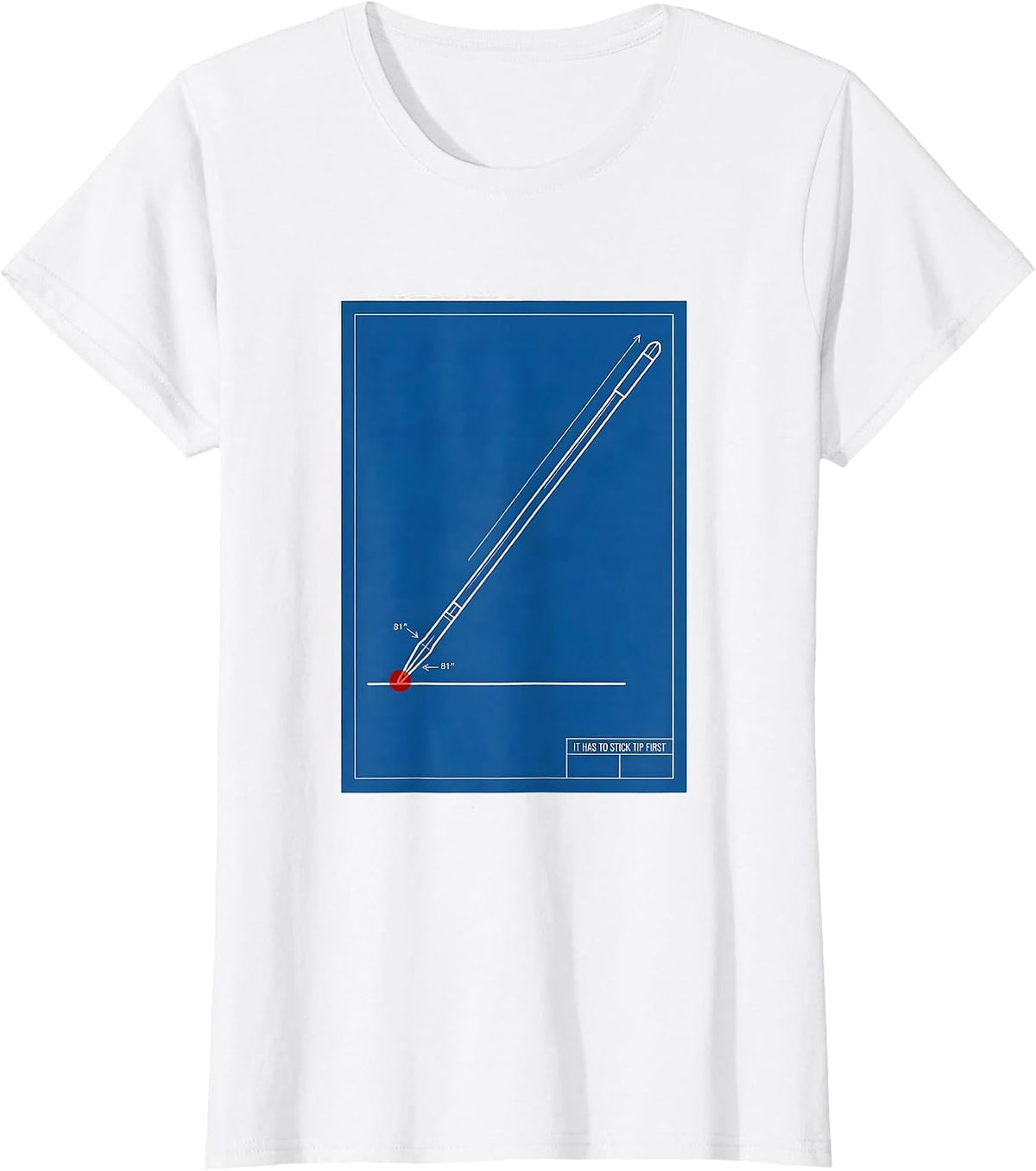 Women's It Has To Stick Tip First Technical Blueprint Track T-Shirt - White