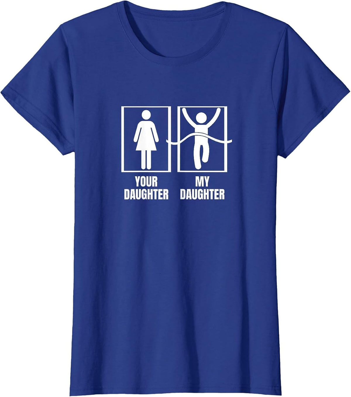 Running Your Daughter My Daughter Proud Dad Mom Marathon T-Shirt - Royal Blue