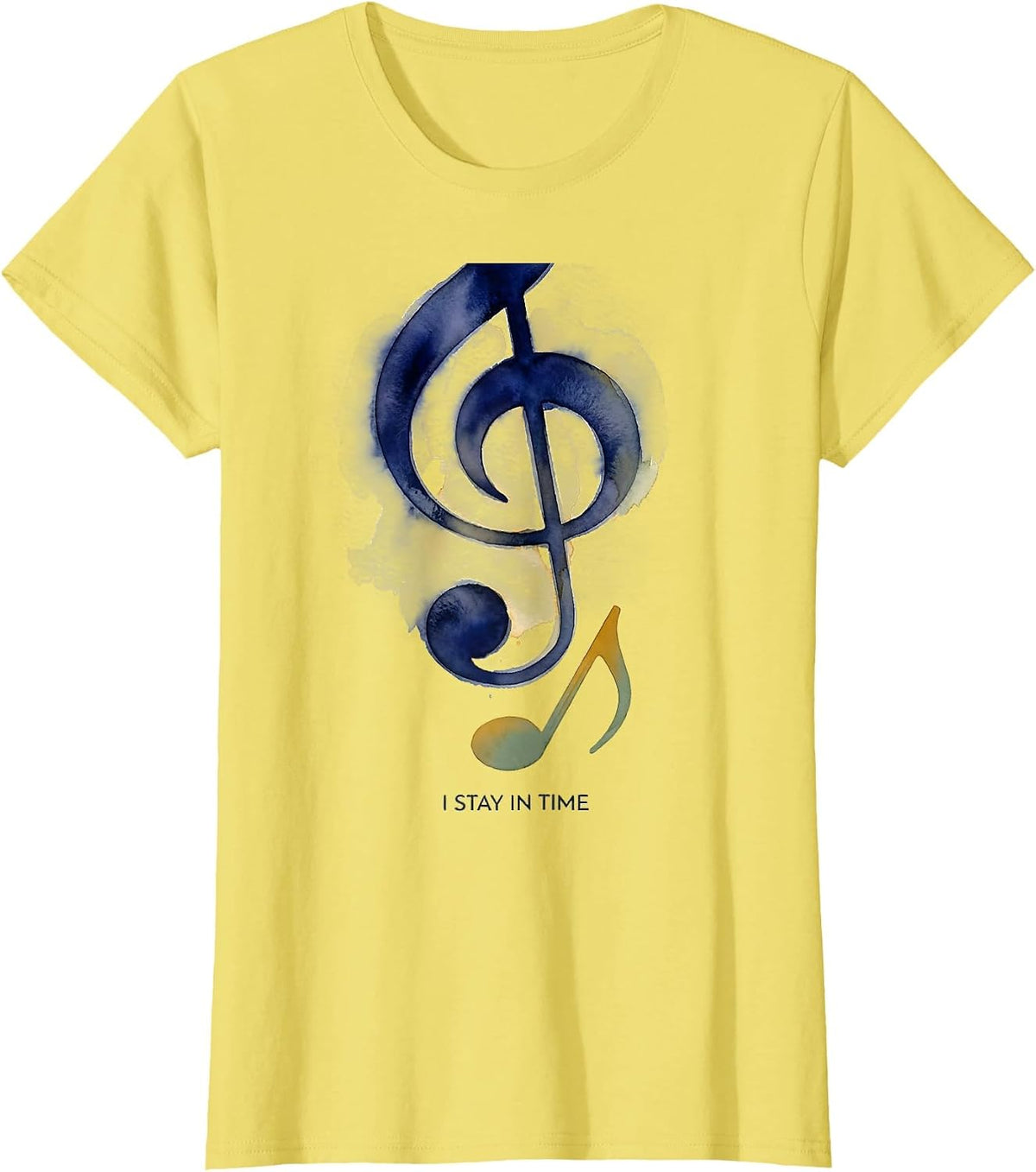 I Stay In Time Watercolor Music Lover Gift For Musicians T-Shirt - Lemon Yellow