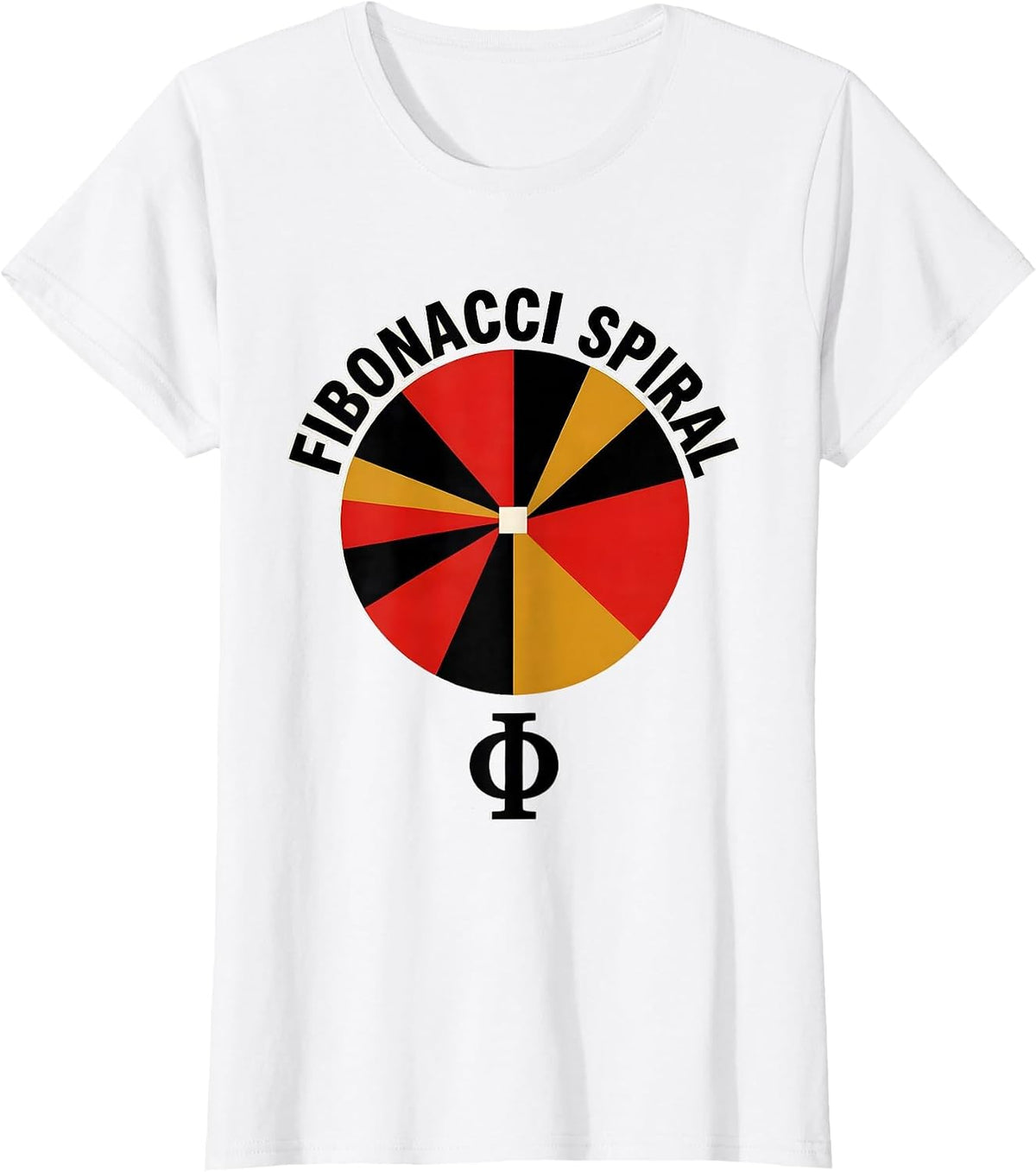 Women's Fibonacci Spiral Φ Constructivist Sacred Geometry Math T-Shirt - White