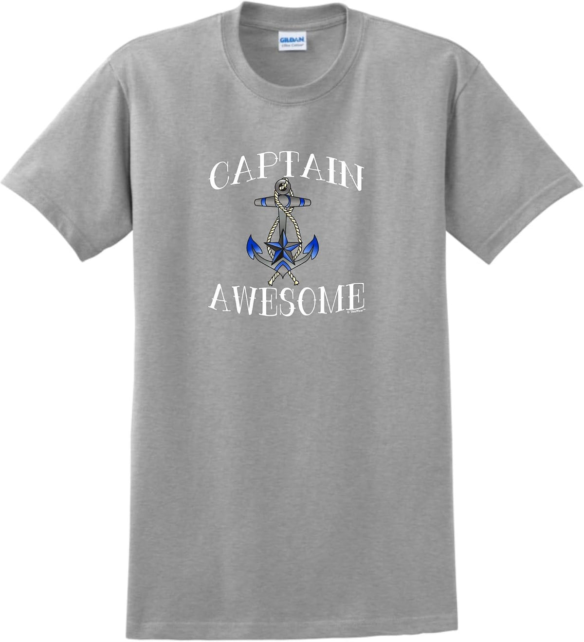 ThisWear Captain Awesome Short Sleeve Unisex T-Shirt [PPP] - Sport Grey