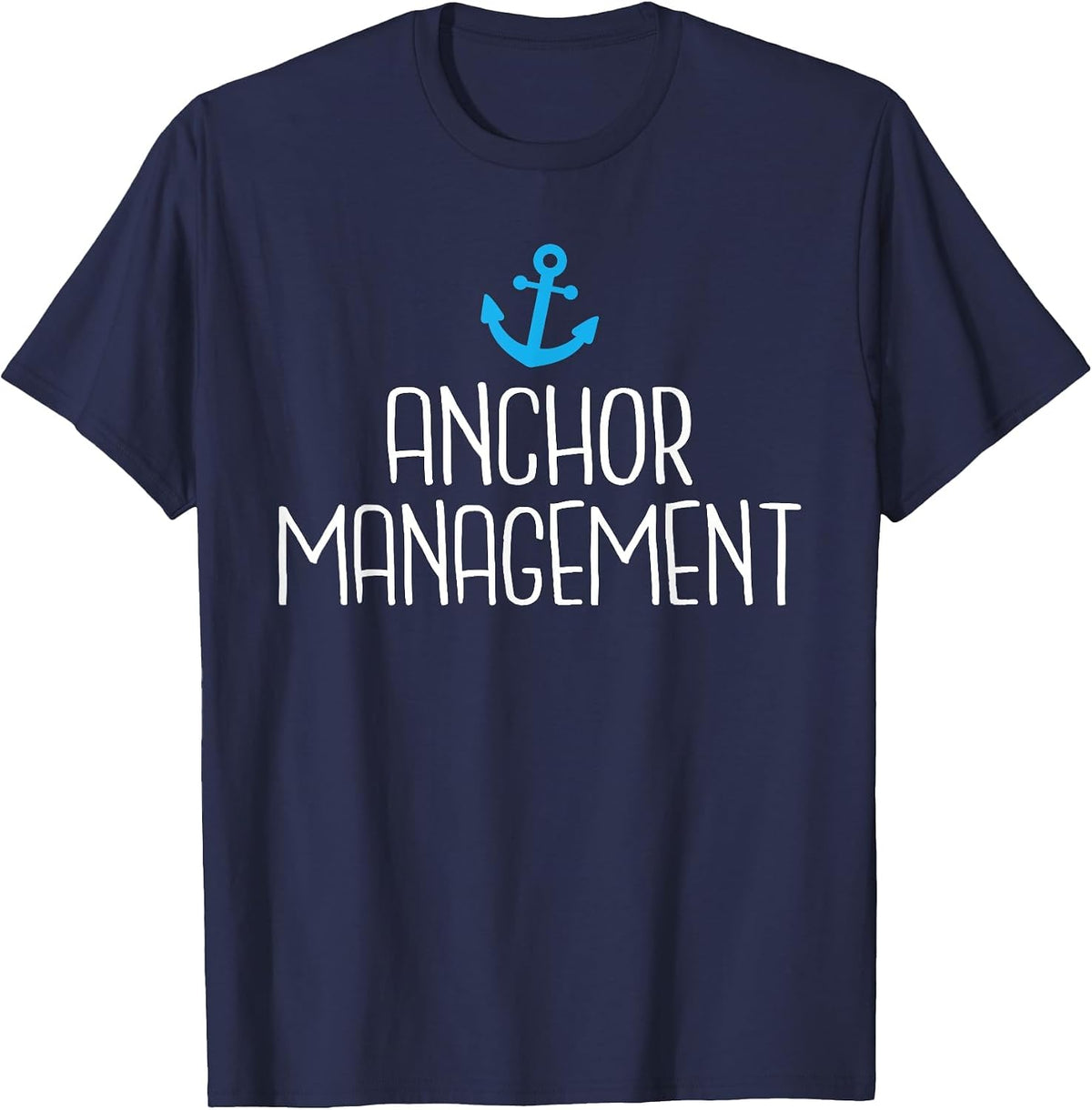 Anchor Management Boat Captain Sailors T-Shirt - Navy Blue