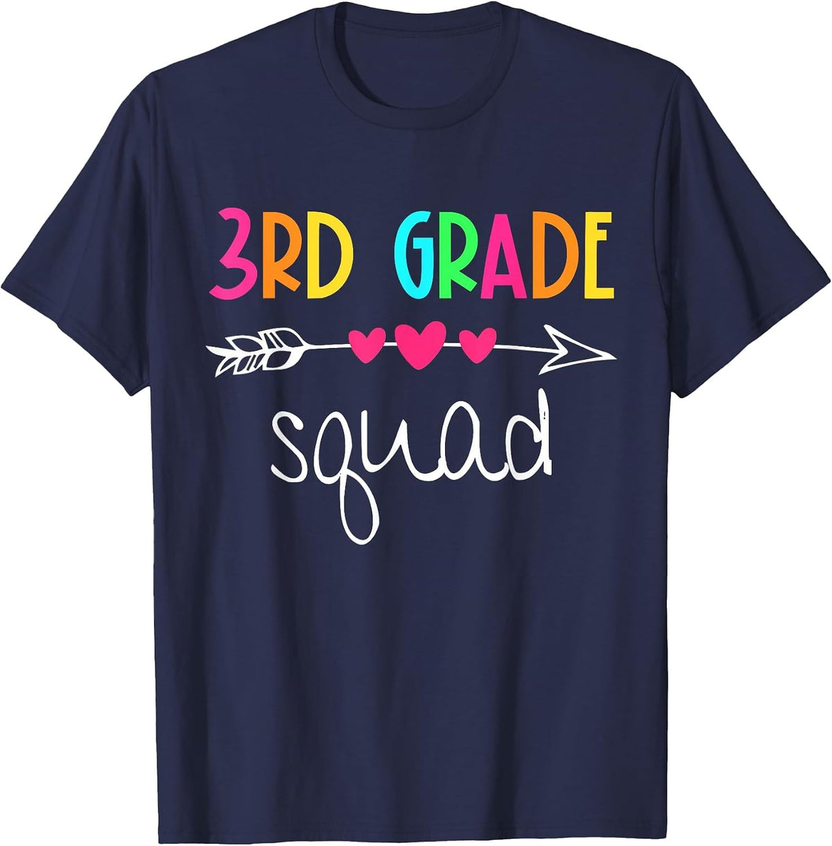 3rd Grade Squad Third Teacher Student Team Back to School T-Shirt - Navy Blue