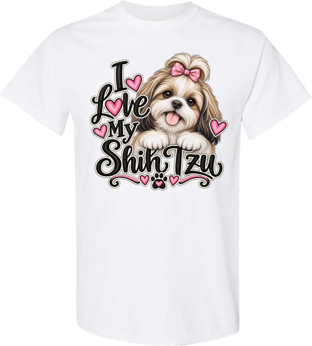 inktastic I Love My Shih Tzu Adult T-Shirt - 0020 White