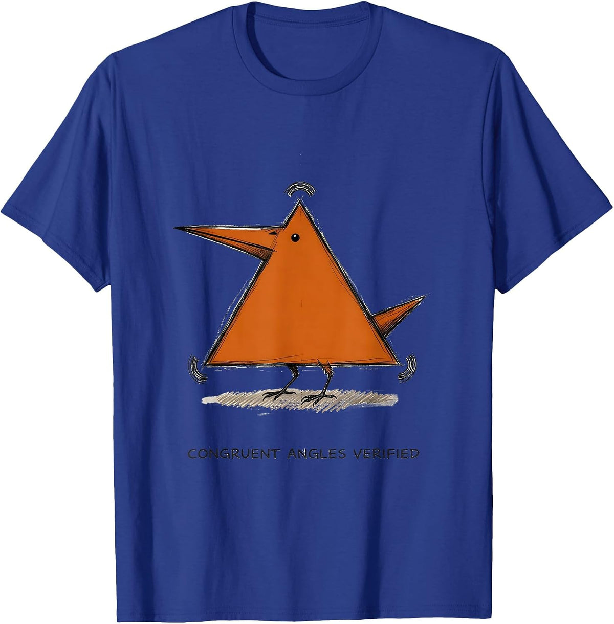 Congruent Angles Verified Funny Math Teacher Bird Pun T-Shirt - Royal Blue