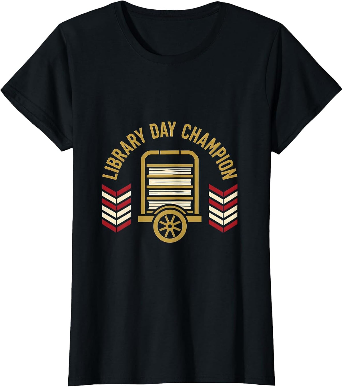 Library Day Champion Sports Book Lover Librarian T-Shirt - Black