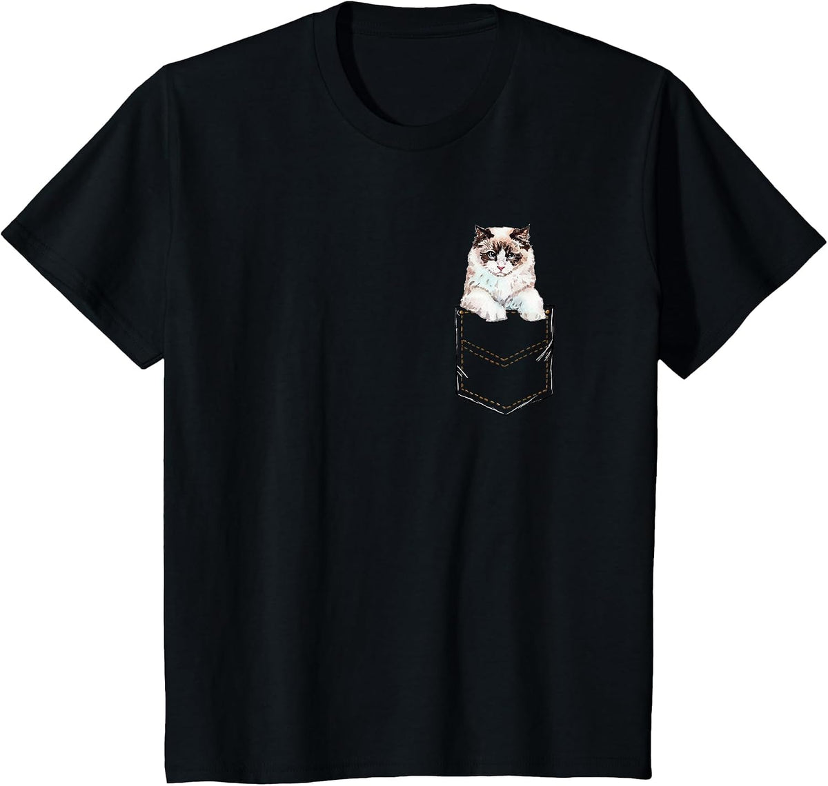 Ragdoll Ragdoll Cat Pocket Kitten Pet Owner T-Shirt - Black