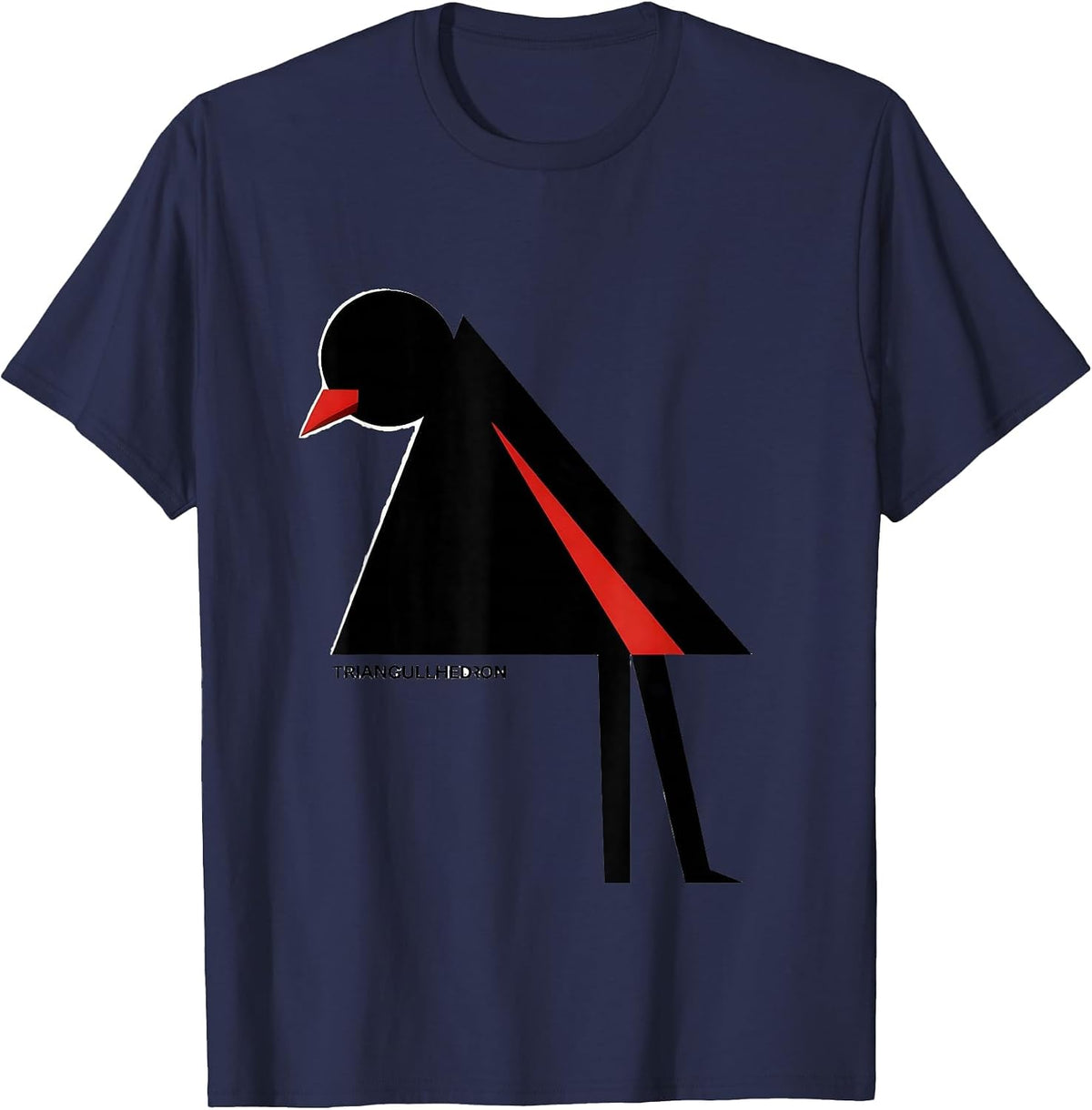 Triangullhedron Funny Bird Pun Math Teacher Humor T-Shirt - Navy Blue