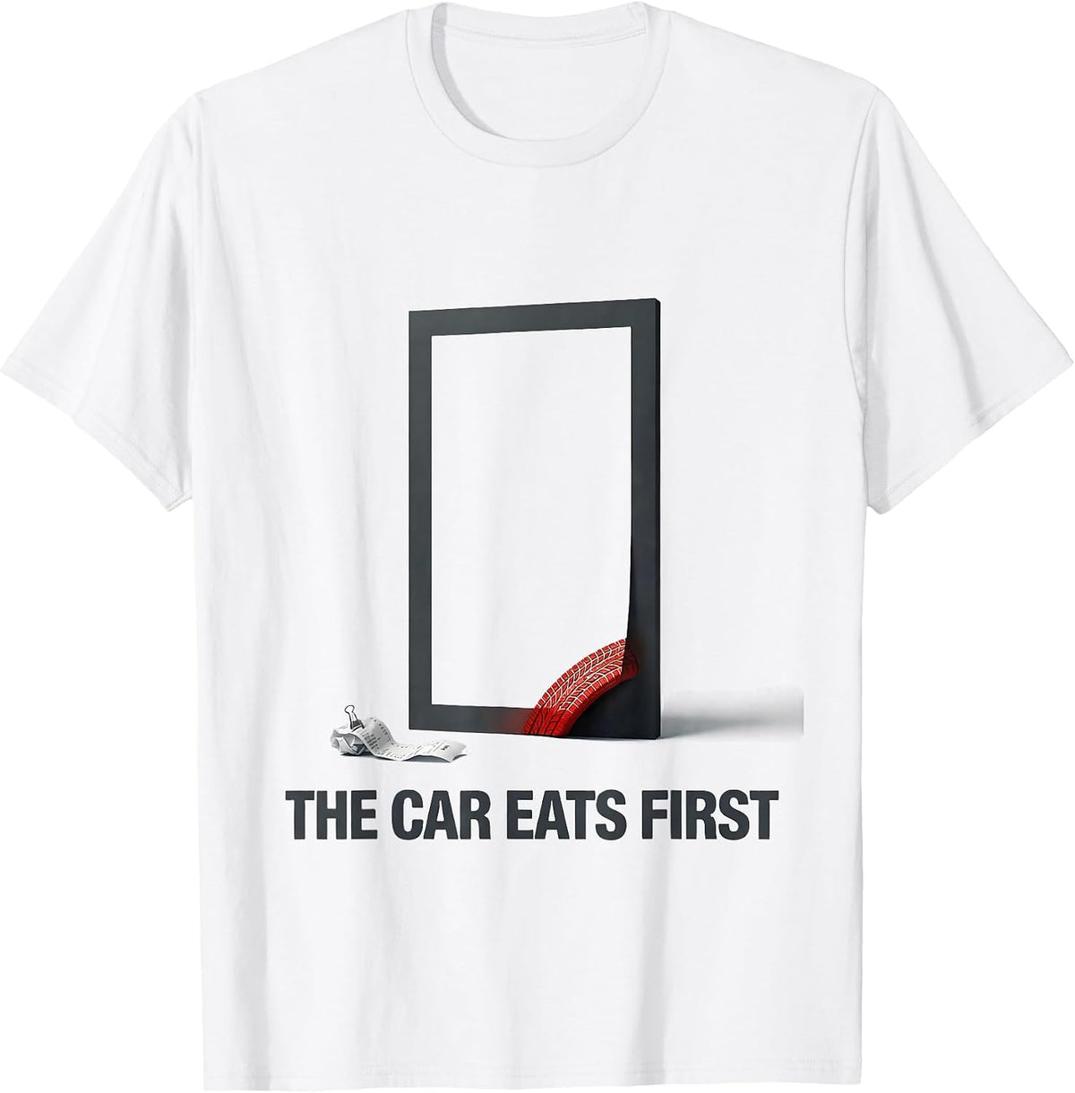Men's The Car Eats First Funny Classic Muscle Car Racing T-Shirt - White