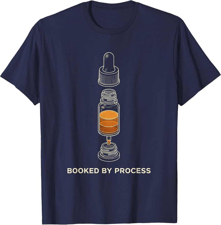 Booked By Process Licensed Esthetician Skincare Professional T-Shirt - Navy Blue