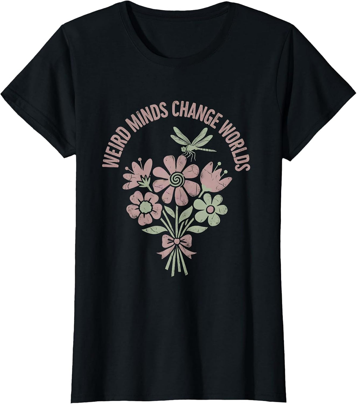 Women's Weird Minds Change Worlds Neurodiversity Design T-Shirt - Black