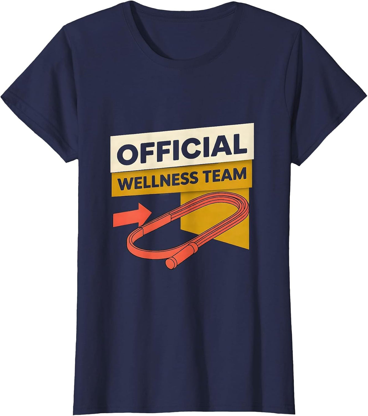 Women's Official Wellness Team Midcentury Modern Health Coach Staff T-Shirt - Navy Blue