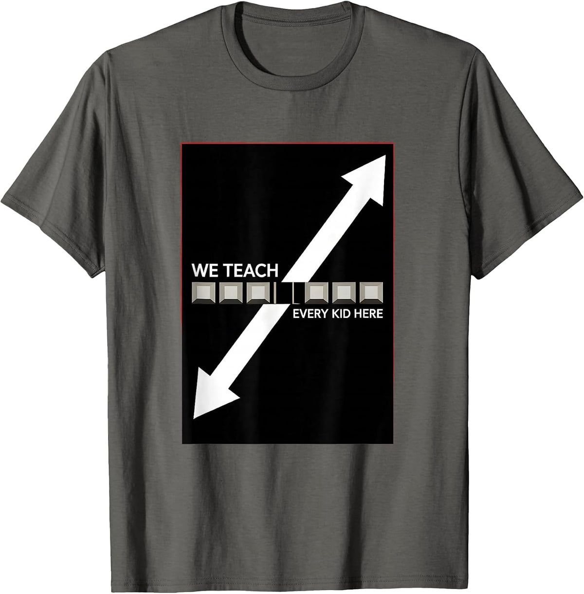We Teach Every Kid Here Bauhaus Modernist Specialist Teacher T-Shirt - Asphalt Grey