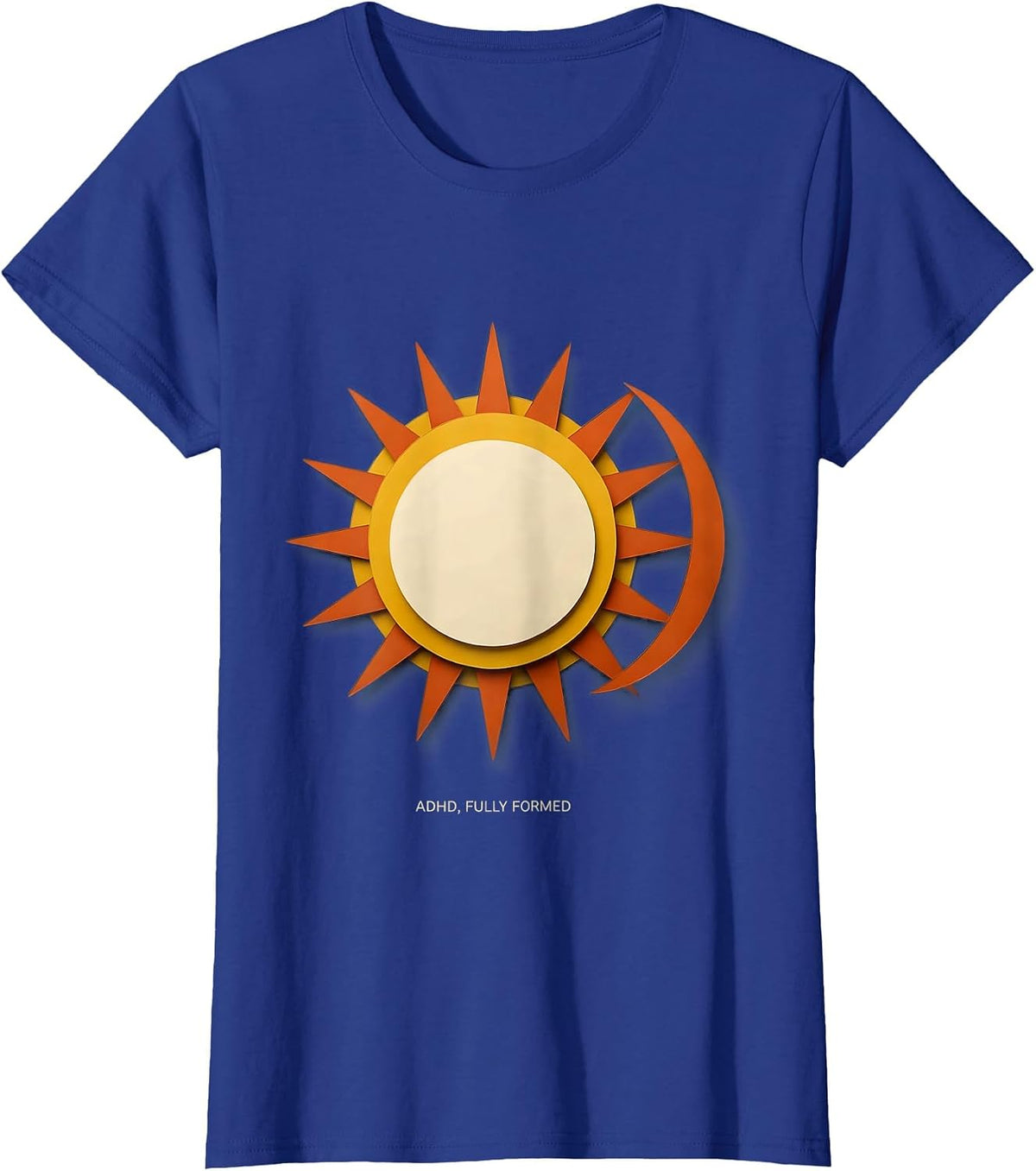 Women's ADHD Fully Formed Paper Cutout Neurodiversity Awareness T-Shirt - Royal Blue
