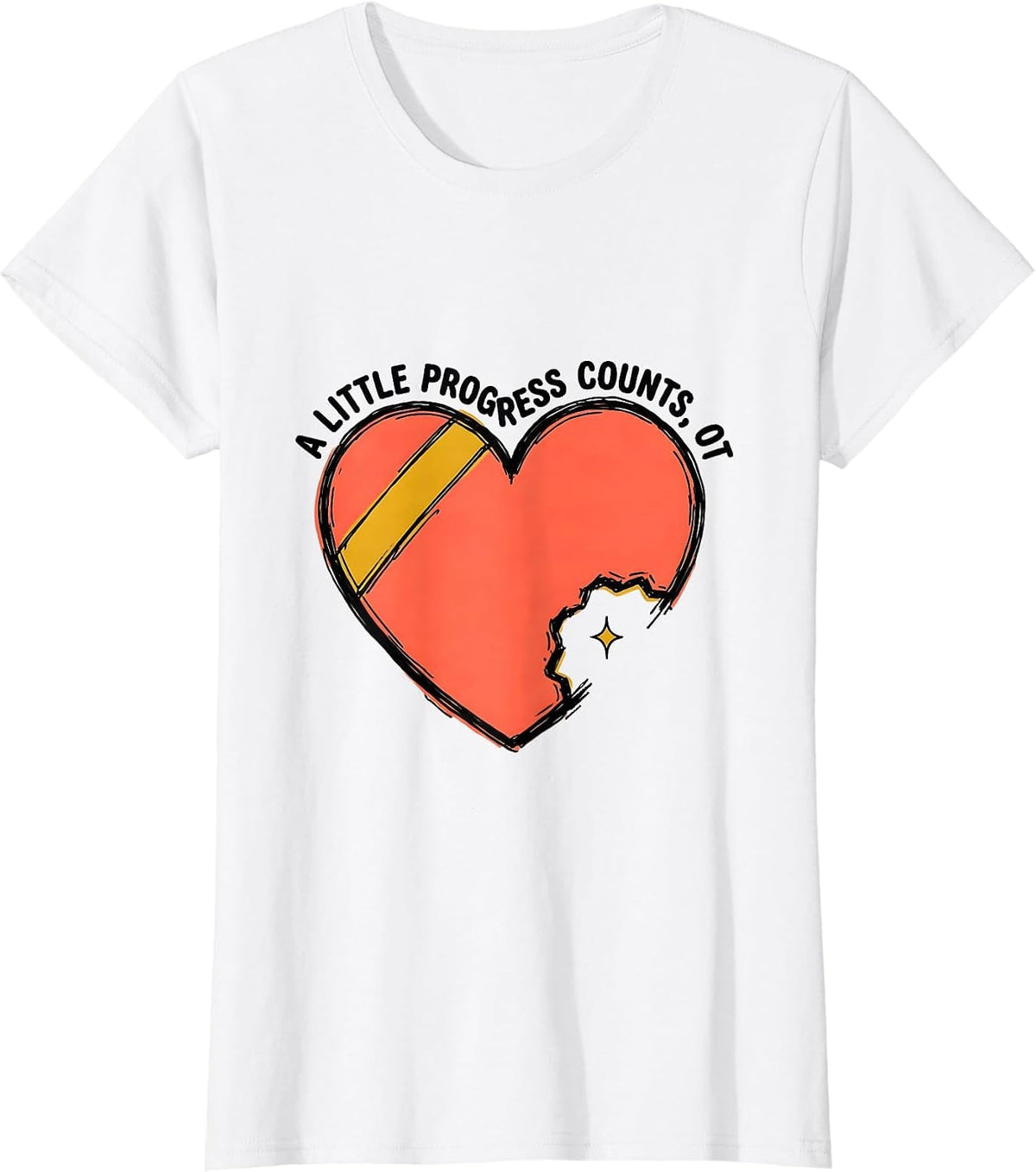 A Little Progress Counts OT Occupational Therapy Valentine T-Shirt - White
