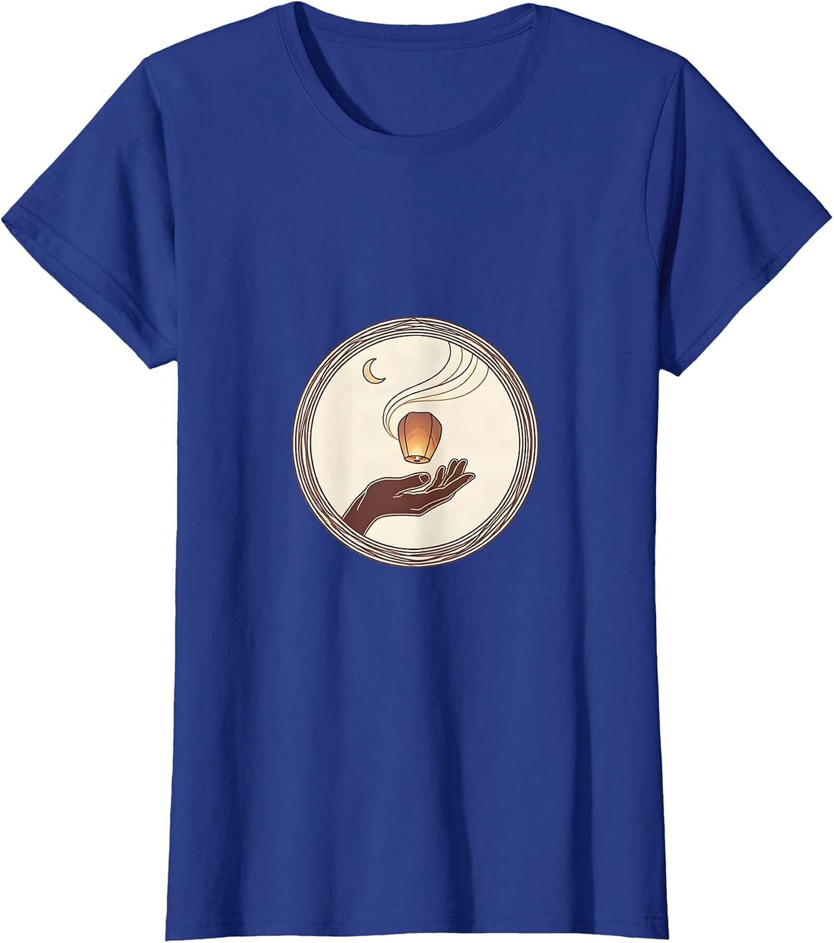 Women's Mental Health Matters Paper Lantern Night Sky T-Shirt - Royal Blue