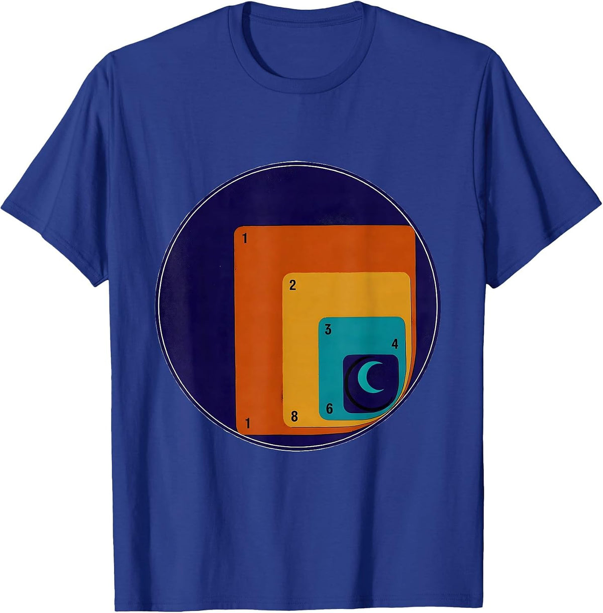 Men's Fibonacci Spiral Golden Ratio Sacred Geometry Math T-Shirt - Royal Blue