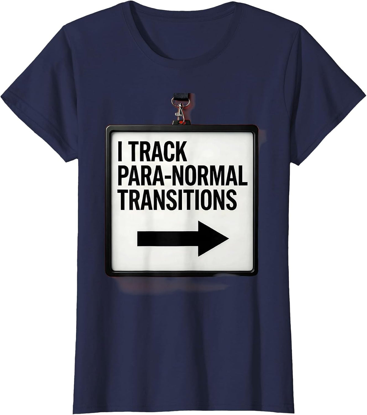 Women's I Track Para-Normal Transitions Funny Para Educator Support T-Shirt - Navy Blue